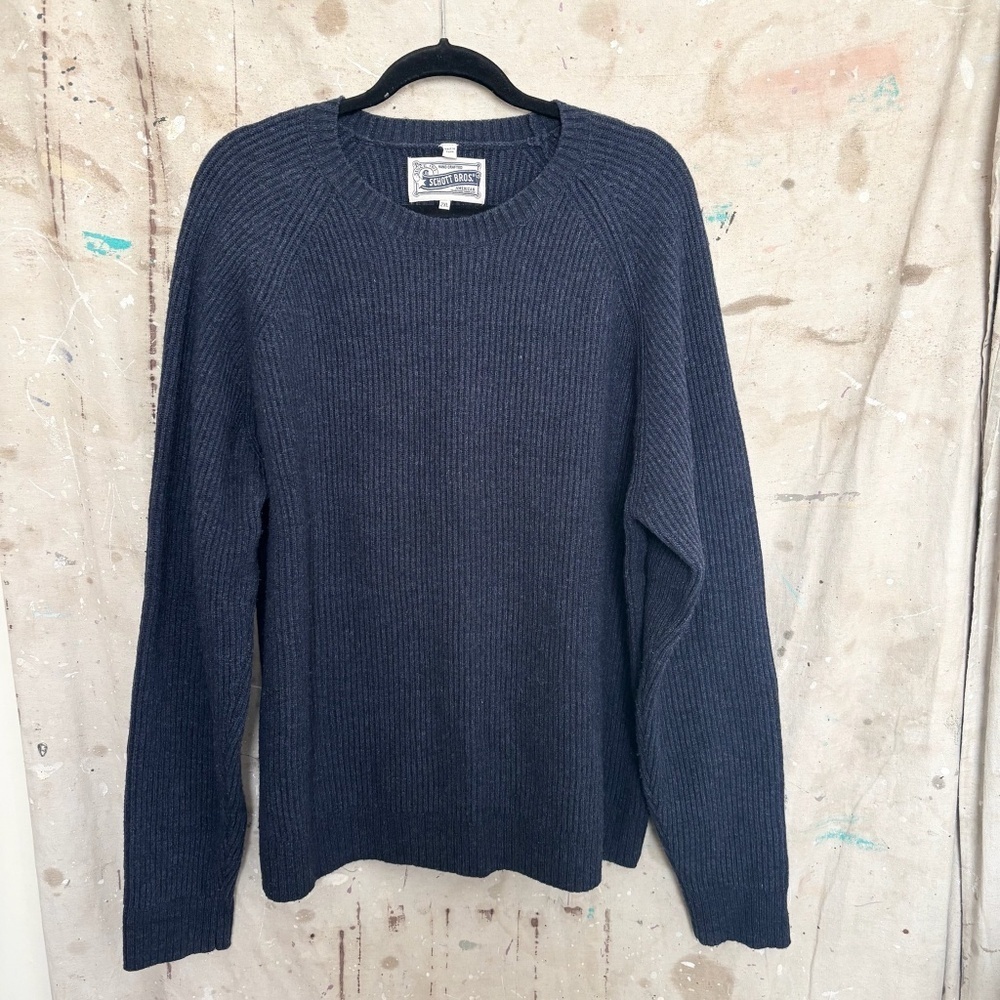 Schott Bros Ribbed Wool Crewneck Sweater